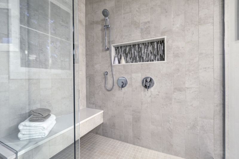 Corner Shower with Tiled Niche
